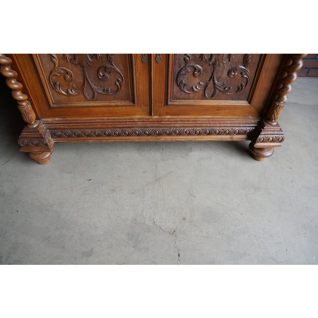 Late 19th Century Antique English Style Walnut Marble Top Buffet For Sale - Image 5 of 7