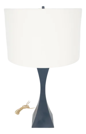 Mid Century Modern Concave Pyramid Shape c1960s Black Enamel Table Lamp