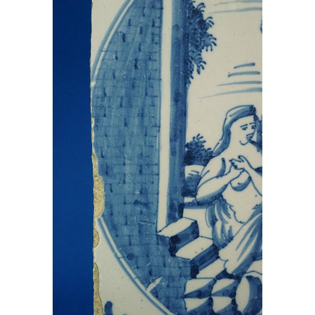 Antique Ceramic Tile from Blue Delft Factory, 1700s For Sale - Image 13 of 18