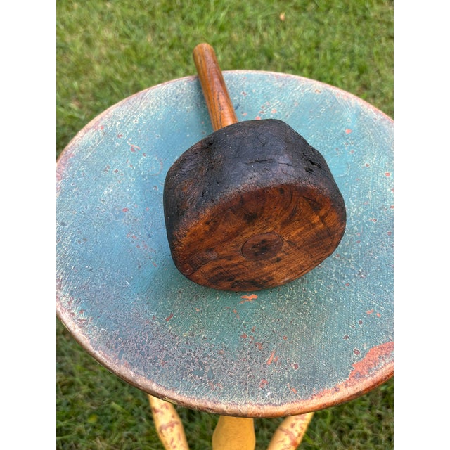 Rustic Very Early Rustic Wooden Mallet For Sale - Image 3 of 7
