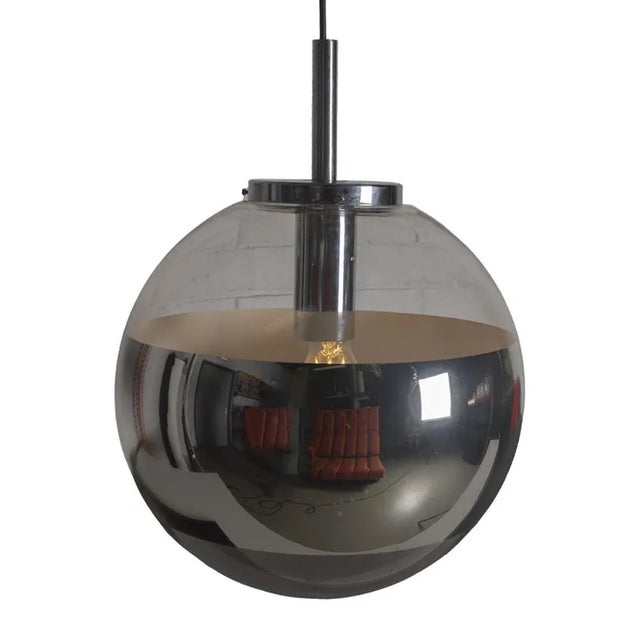 Magic Eye Pendant Lamp in Chrome from Peill & Putzler, 1970s For Sale - Image 6 of 8