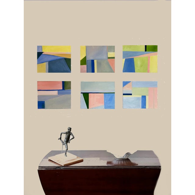 Abstract Set of 6 Abstract Multicolor Paintings in Oil by Christine Frisbee For Sale - Image 3 of 10