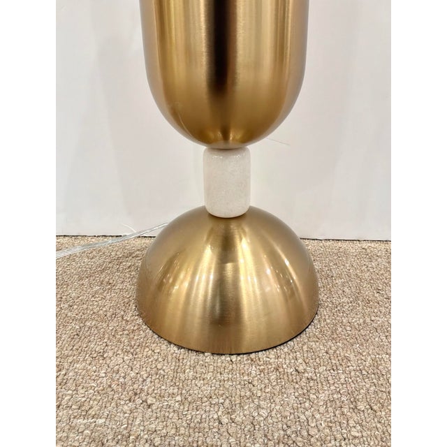 2010s Modern Lamp White Quartz / Brass For Sale - Image 5 of 5