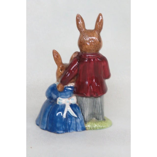 English Royal Doulton Porcelain Bunnykins Family Photograph Bunny Rabbit Figurine For Sale - Image 3 of 11