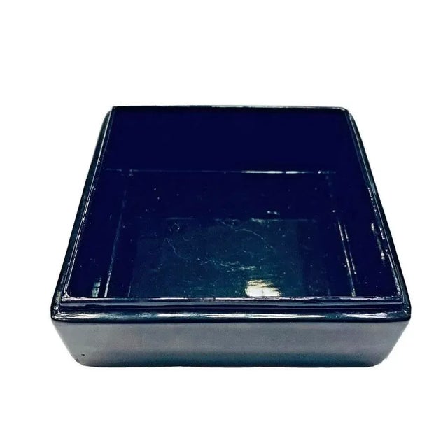 1960s Vintage Kashmir Black Lacquer Papier Mache Box For Sale - Image 9 of 10