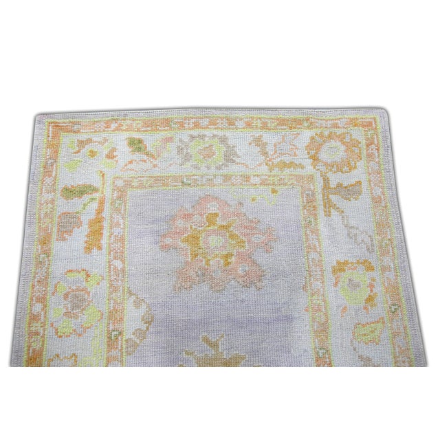 Modern Turkish Oushak Rug 3'3" x 8'1" For Sale - Image 4 of 7