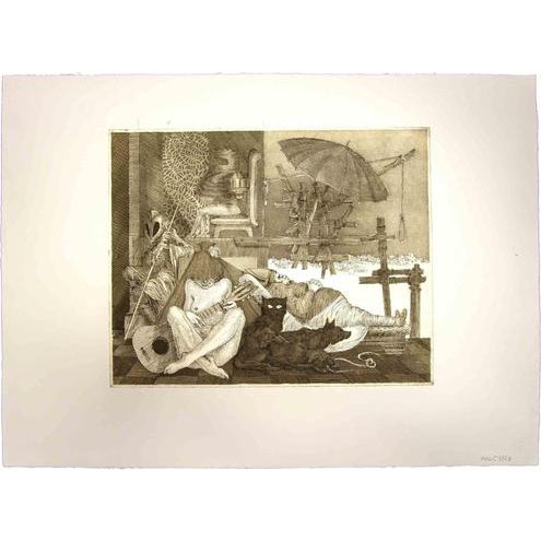 Leo Guida, Gli Anni Del Dolore (The Years of Pain), Nude, Etching, 1975 For Sale