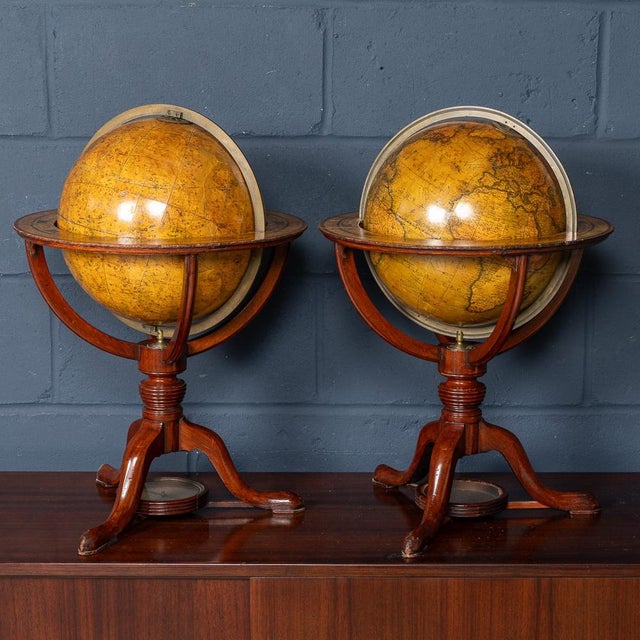 Antique Terrestrial and Celestial Globes from Cary's, 1821, Set of 2 For Sale - Image 6 of 18