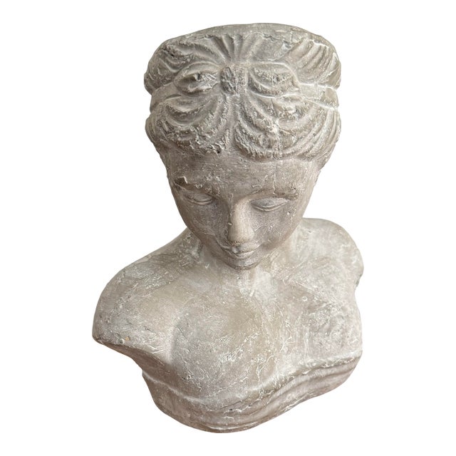 1990s Lady Head Cast Cachepot Planter For Sale