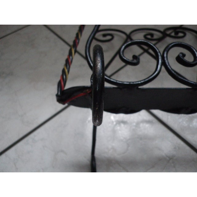 Magazine Racks in Wrought Iron, Wicker and Twisted Wire, France, 1960s-1970s, Set of 2 For Sale - Image 16 of 18