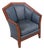 Stickley Cherry Blue Leather Club Chair For Sale