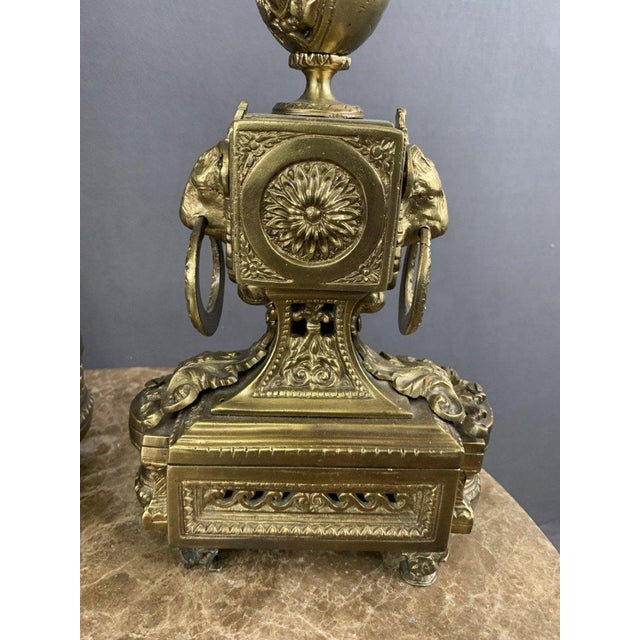 Bronze Fireplace Set, 1950s, Set of 3 For Sale - Image 10 of 11