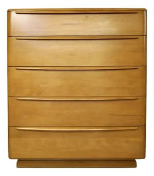 1950’s Mid-Century Modern Heywood Wakefield Solid Maple Highboy Dresser