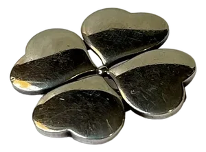 Vintage Four Clover Heart Pin Brooch in Silver from Hans Hansen, 1960s
