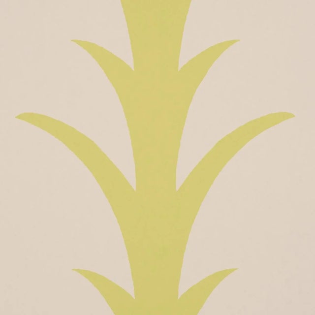 Contemporary Schumacher x Celerie Kemble Acanthus Stripe Wallpaper In Soleil On Sand For Sale - Image 3 of 4