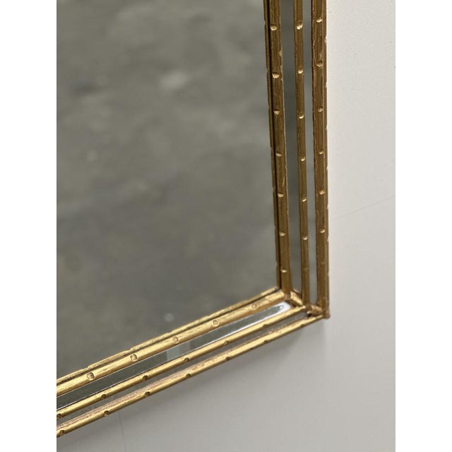 Gilt Faux-Bamboo Wall Mirror, Italy, 1970s For Sale - Image 11 of 14