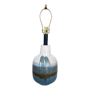 Mid Century Modern Drip Glaze Pottery Table Lamp