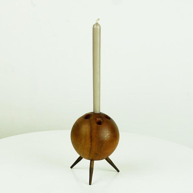 Mid-Century Austrian Walnut Candleholder attributed to Carl Auböck, 1950s For Sale - Image 10 of 12