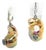 Diamond Baroque Fresh Water Yellow Pearl Earrings 14k Gold Certified For Sale