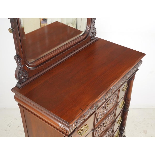 Brown Early 20th Century American Victorian Mahogany Bedroom Dresser For Sale - Image 8 of 12