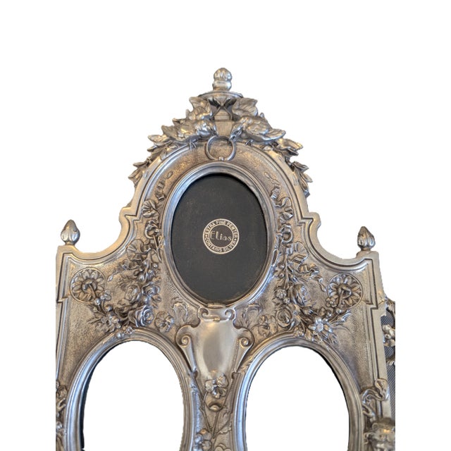 ELIAS 1790 3 FRAME PICTURE VICTORIAN CHERUBS REPOUSSE BIRDS PEWTER 925 STERLING Beautiful Elias 1780 Pewter and 925...