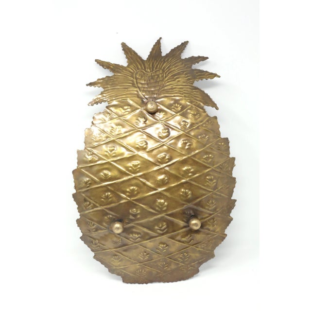 Gold Vintage Gold Lacquered Steel Pineapple Tray For Sale - Image 8 of 12