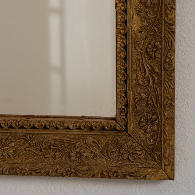 19th Century France Antique Gold Carved Giltwood Mirror For Sale In Greensboro - Image 6 of 7