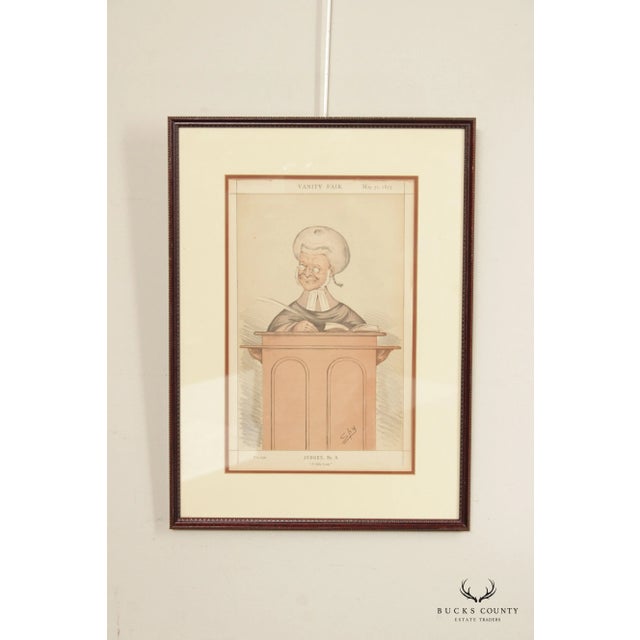 High Quality Antique Vanity Fair Cartoon of 'The Honourable Sir Robert Lush, Lithograph Published May 31, 1873, Article...