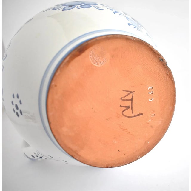 Vintage Large Czech Blue and White Ceramic Pitcher Chairish