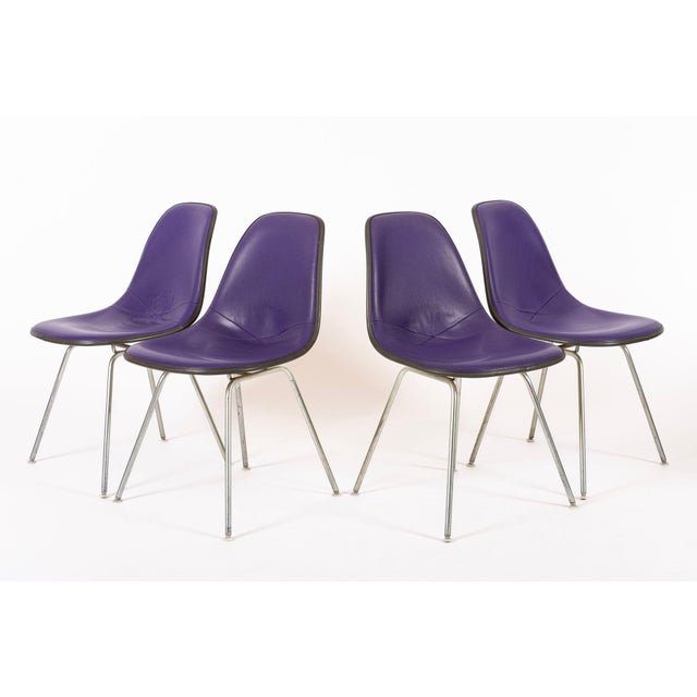 Mid 20th Century Vintage Mid Century Purple DSX Side Chairs by Eames for Herman Miller For Sale - Image 5 of 14