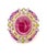 Bochic "Orient" Vintage Ruby, Peridot & Amethyst Ring Set In 18 K Gold & Silver For Sale - Image 4 of 8