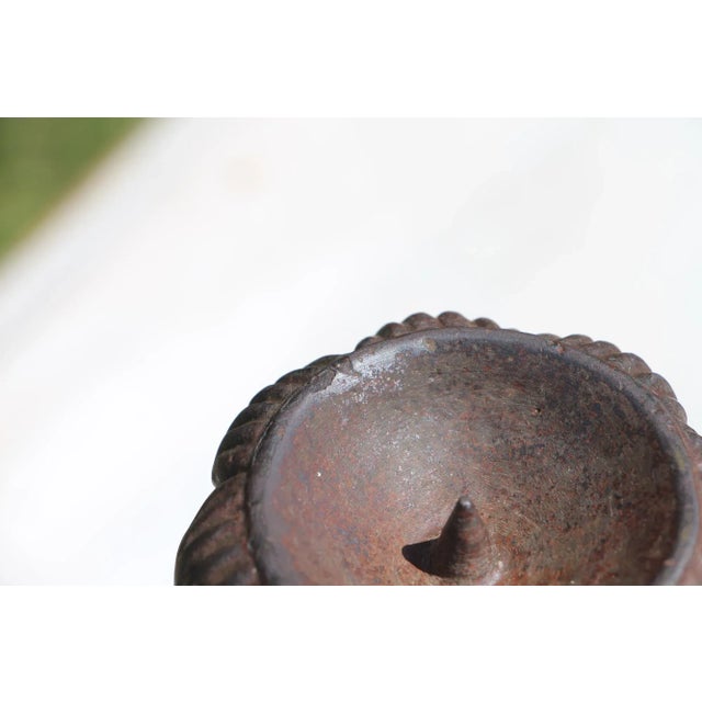 Antique Victorian Cast Iron Floral Candleholders - a Pair For Sale - Image 10 of 13