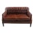 Matthew Izzo Home Chatsworth Chesterfield Leather Love Seat For Sale