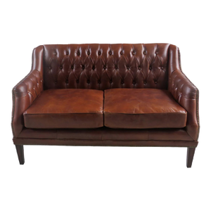 Matthew Izzo Home Chatsworth Chesterfield Leather Love Seat