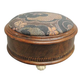 Victorian Round Small Footstool For Sale