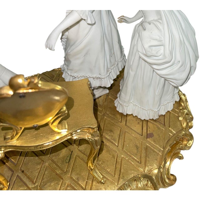19th Century 19th Century Sèvres Biscuit Porcelain & Gilt Bronze Figural Group For Sale - Image 5 of 10