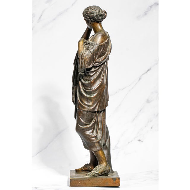 Bronze Wonderful High Quality Large Antique Victorian Bronze Statue Sculpture Diana of Gabii Neoclassical Woman Grand Tour For Sale - Image 8 of 17