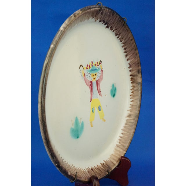 Musa Roma Majolica Ceramic Plate with Airbrush Decoration, 1900s For Sale - Image 3 of 18