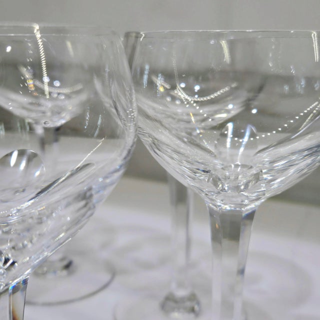 Vintage Hoya Crystal Japan Cut Crystal Wine Glasses – Set of 6 with Original Satin Case For Sale In Dallas - Image 6 of 10
