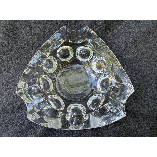 Mid-Century Modern Heavy Mid Century Crystal Catchall Ashtray For Sale - Image 3 of 18
