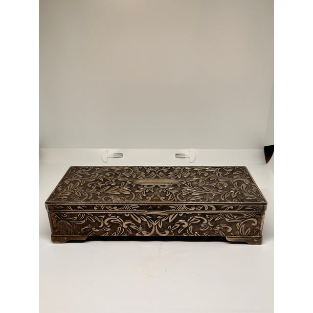 1990s Godinger Silver Silverplate Floral Scrollwork Jewelry Box For Sale - Image 13 of 13