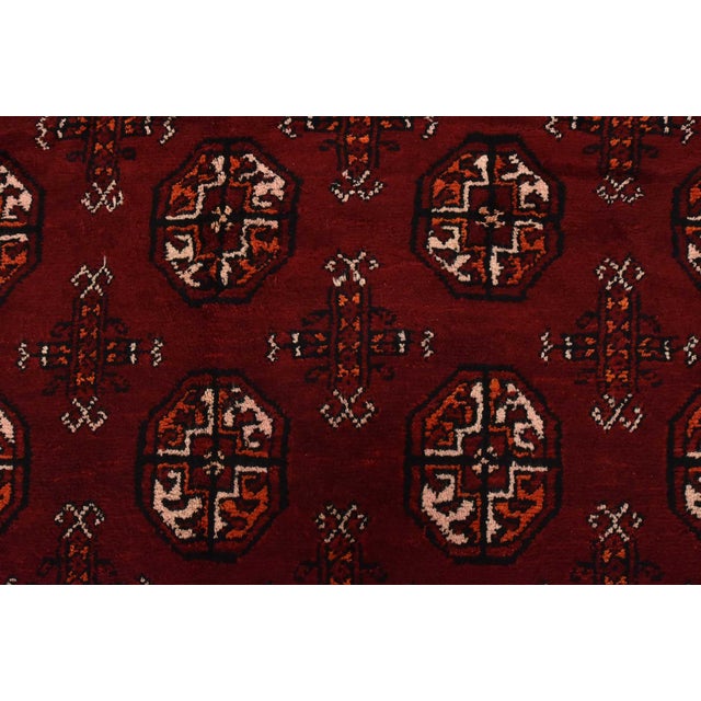 Textile Baloch Runner 4’11” X 14’9” Red Wool Vintage Tribal Hand-Knotted Oriental Rug For Sale - Image 7 of 14