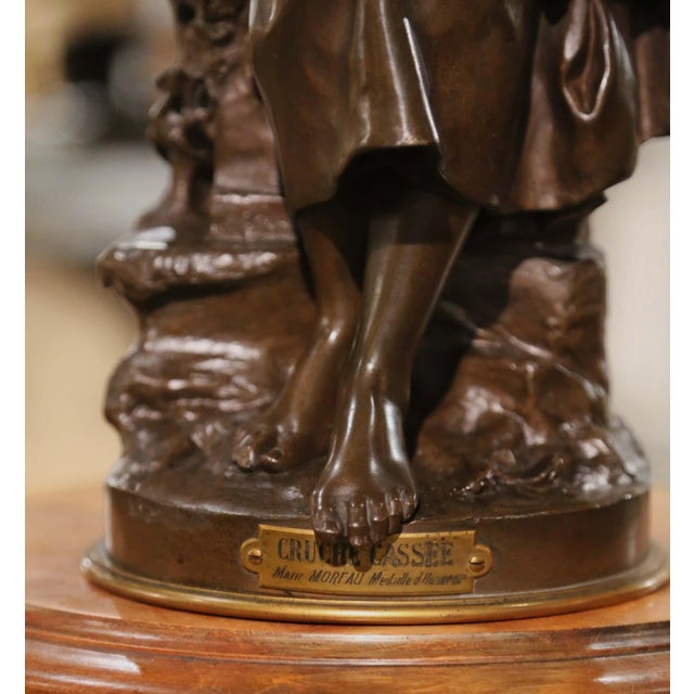 19th Century French Bronze Figure La Cruche Cassée by Mathurin Moreau For Sale - Image 4 of 13