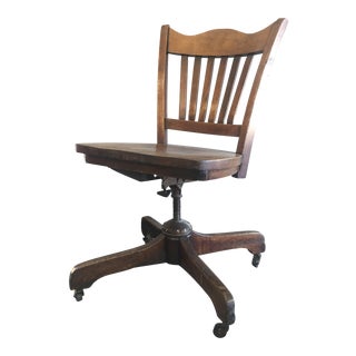 Early 20th Century Oak Office Chair For Sale