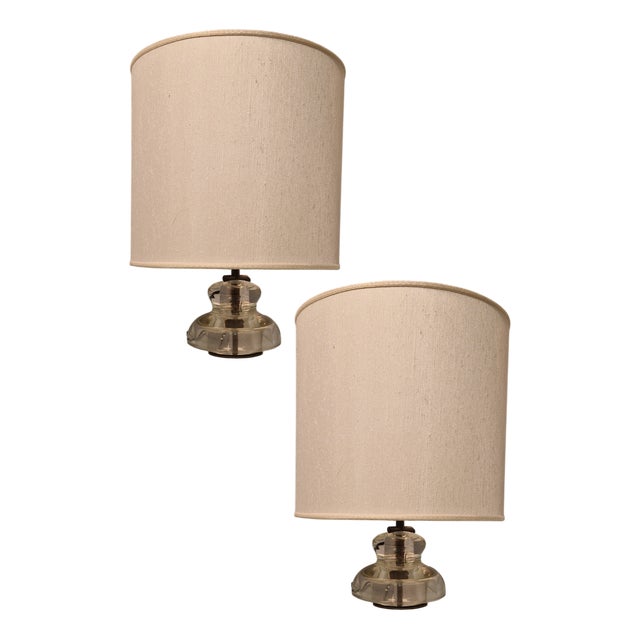 Fresnel Table Lamps by Tito Agnoli for Oluce, 1960s, Set of 2 For Sale