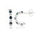 Modern Round Blue Sapphire & Diamond Half Hoop Earrings in 14k White Gold- A Pair For Sale - Image 4 of 15
