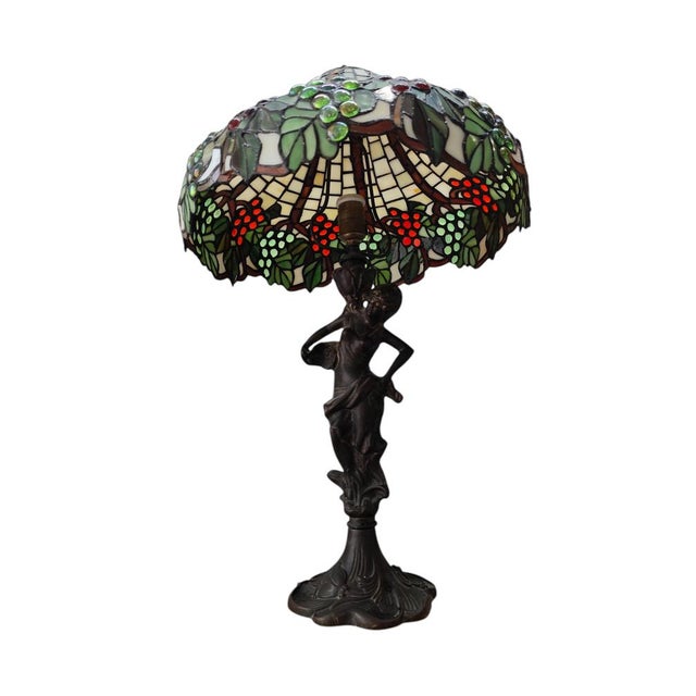 Goldenrod Vintage Art Nouveau Table Lamp, 1940s For Sale - Image 8 of 12