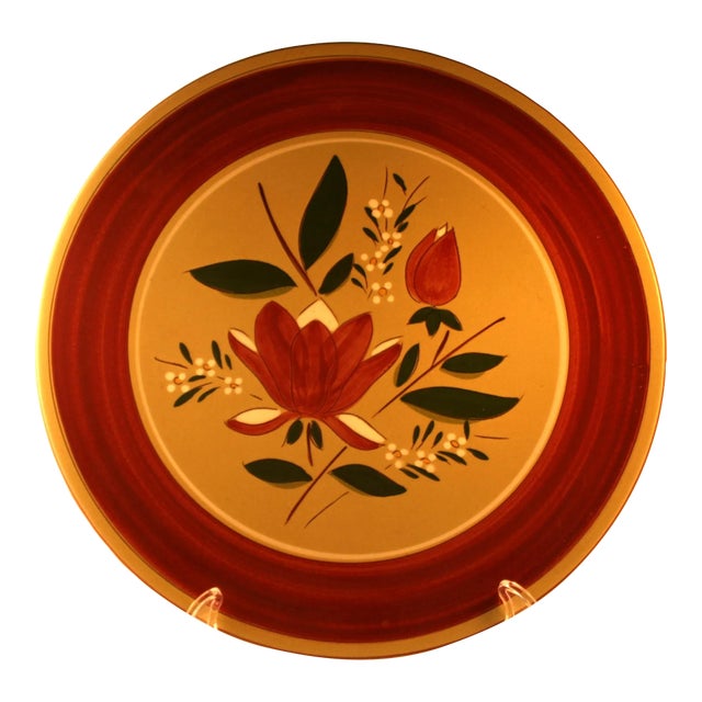Mid Century Stangl Pottery Magnolia Pattern 14" Serving Platter For Sale