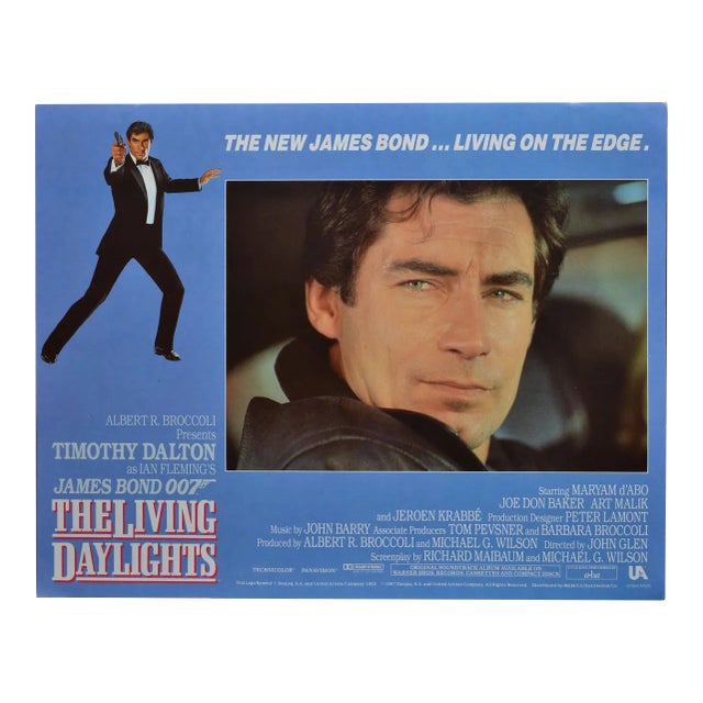 James Bond 007 the Living Daylights Original Lobby Card, UK, 1987 For Sale