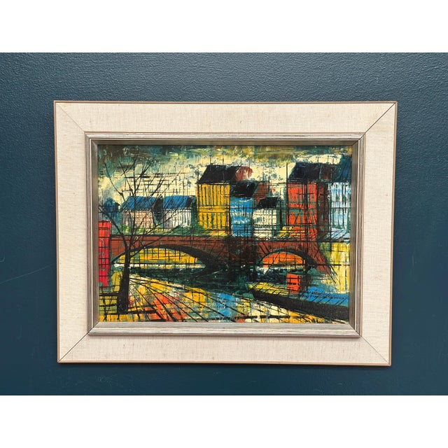 Sigma, City Motif with Bridge, 1960s, Oil on Canvas, Framed For Sale - Image 13 of 18